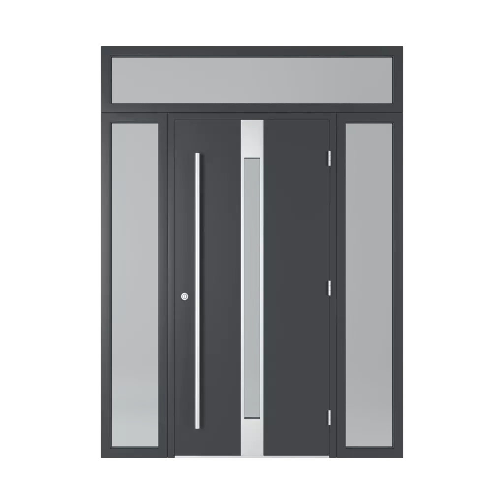 Tür mit Glasquerbalken hausturen modelle dindecor sk06-grey  