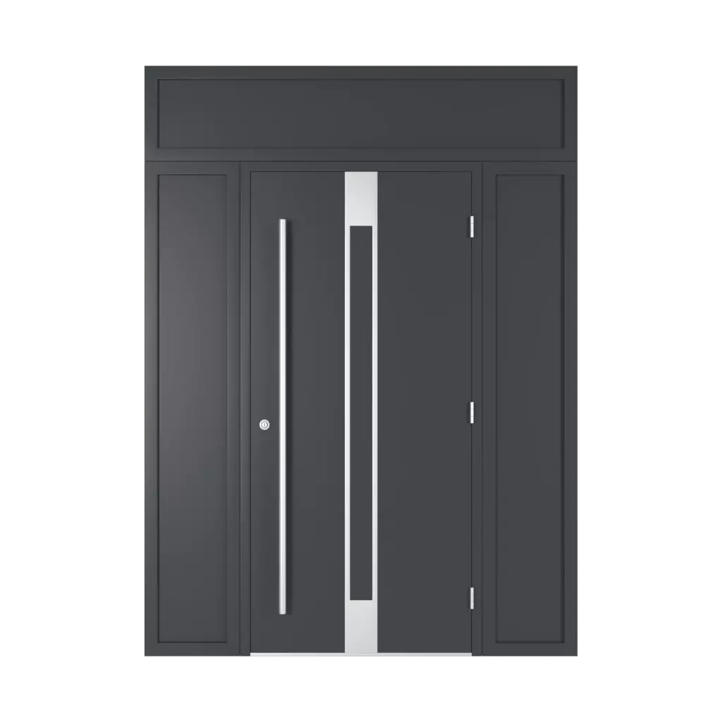 Tür mit vollem Querbalken hausturen modelle dindecor 6011-pvc-black  