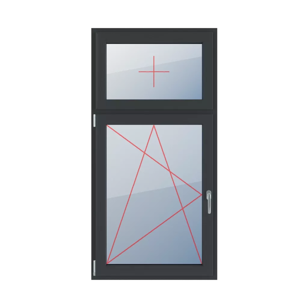 Festverglasung im Flügel, Dreh-Kipp links fenster fenstertypen zweifluegelige-tueren asymmetrische-vertikale-teilung-30-70  