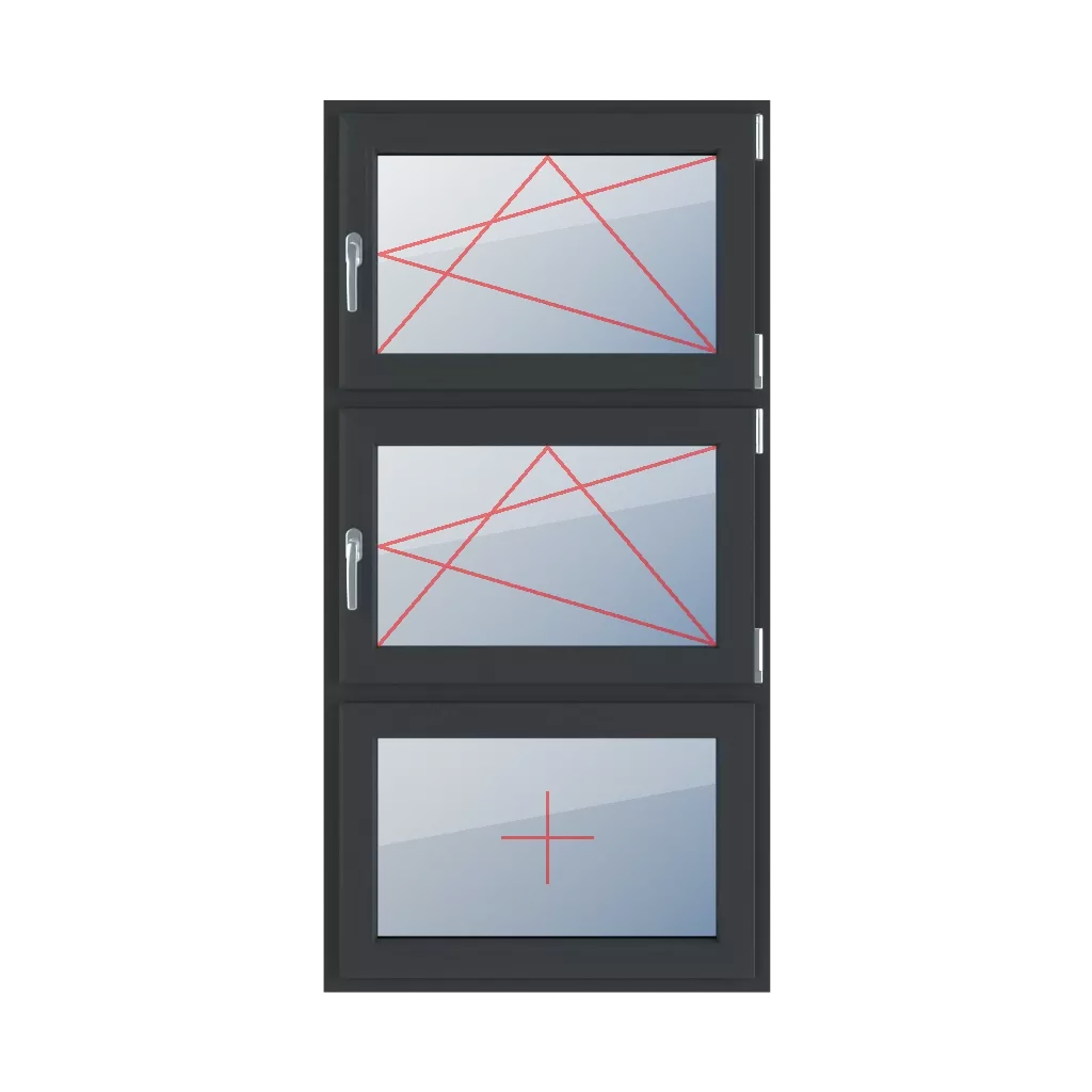 Dreh-Kipp rechts, Dreh-Kipp rechts, Festverglasung im Flügel fenster fenstertypen dreifluegelige-fenster symmetrische-vertikale-teilung-33-33-33  