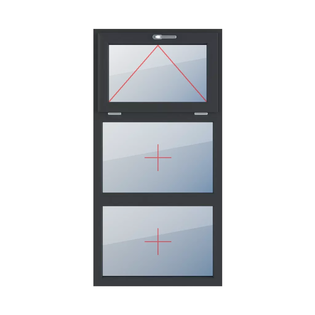 Scharniert mit Griff oben, Festverglasung im Rahmen fenster fenstertypen dreifluegelige-fenster symmetrische-vertikale-teilung-33-33-33  