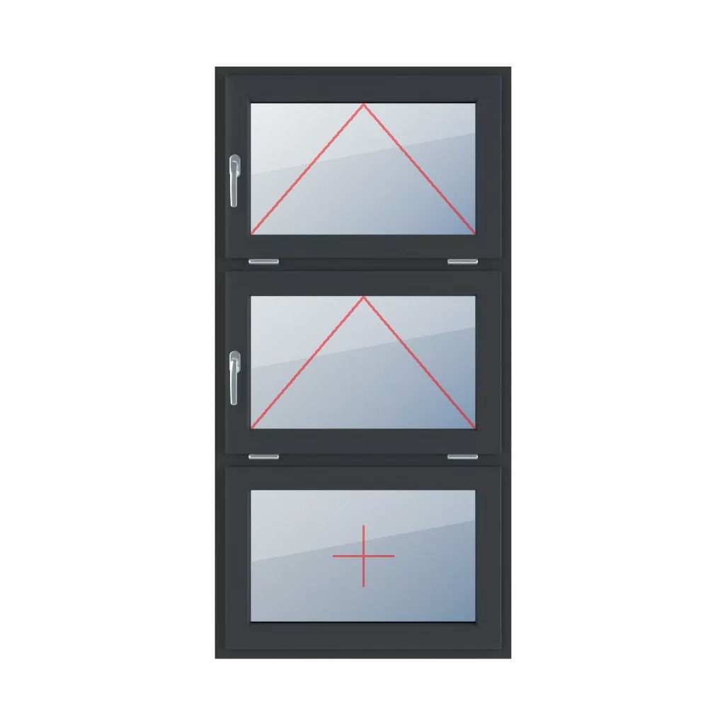 Anschlag links, Anschlag links, Anschlag links, Festverglasung im Flügel fenster fenstertypen dreifluegelige-fenster symmetrische-vertikale-teilung-33-33-33  