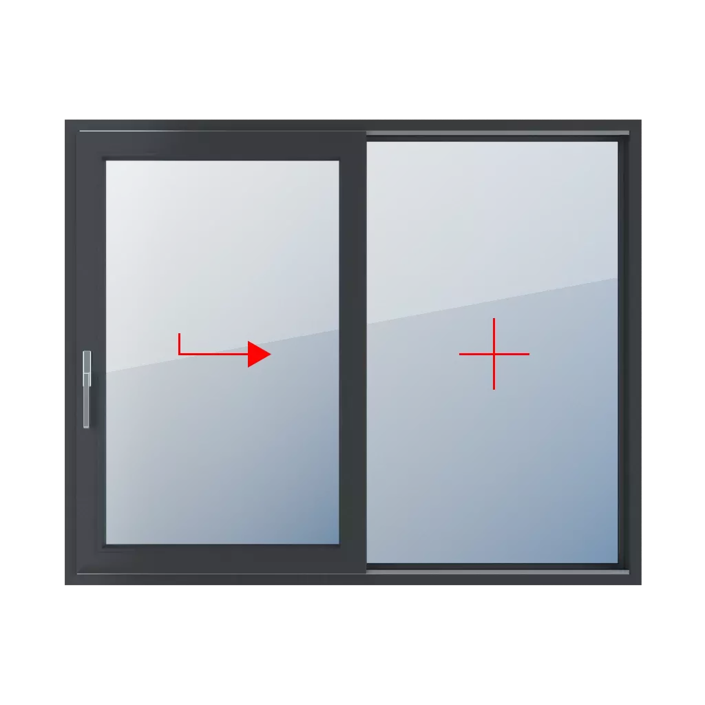 Rechts verschiebbar, Festverglasung im Rahmen produkte smart-slide-terrassenschiebefenster    