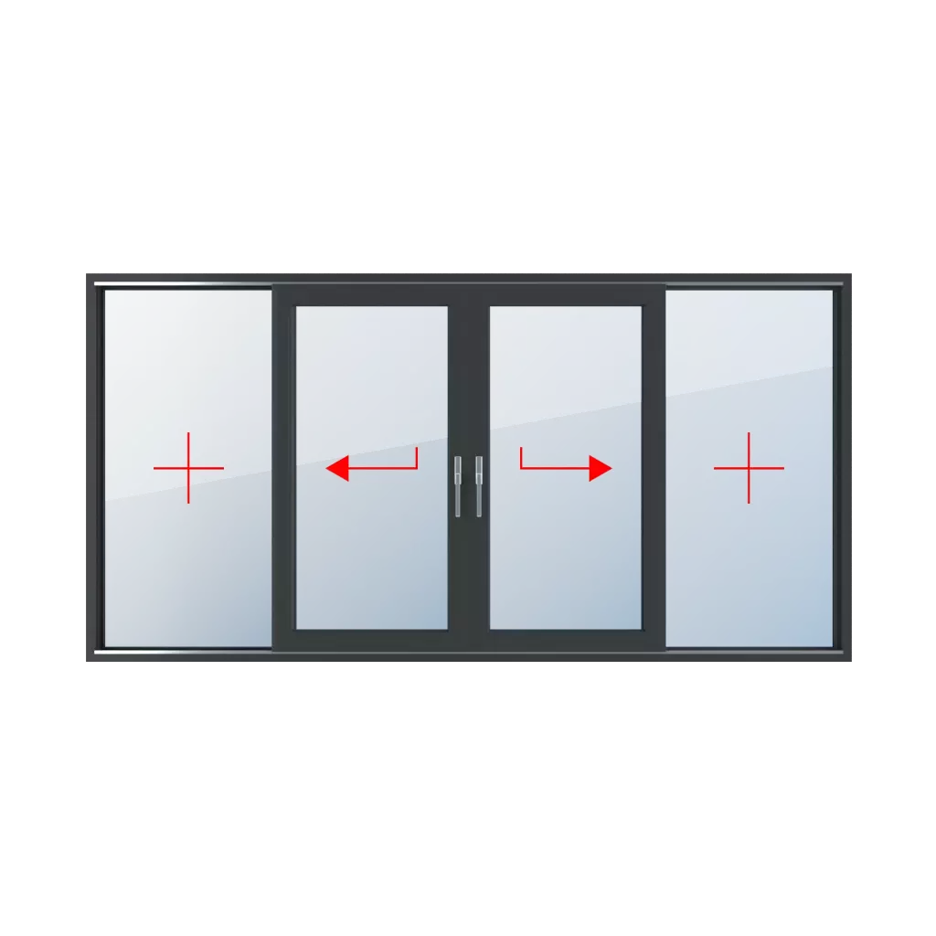 Festverglasung, Schiebe links, Schiebe rechts fenster fenstertypen smart-slide-terrassen-schiebetueren vierfluegelige-fenster festverglasung-schiebe-links-schiebe-rechts 