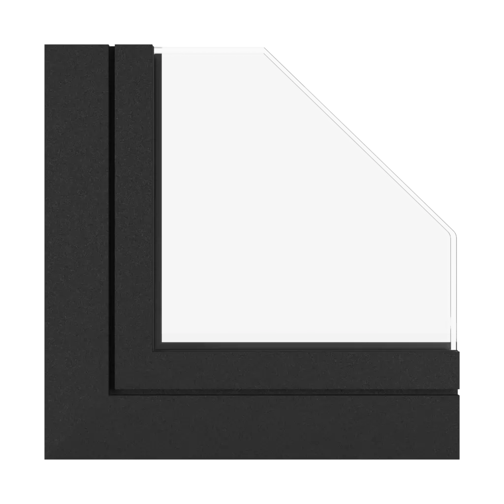 Schwarz matt Feinstruktur fenster fensterfarbe aluprof-farben schwarz-matt-feinstruktur