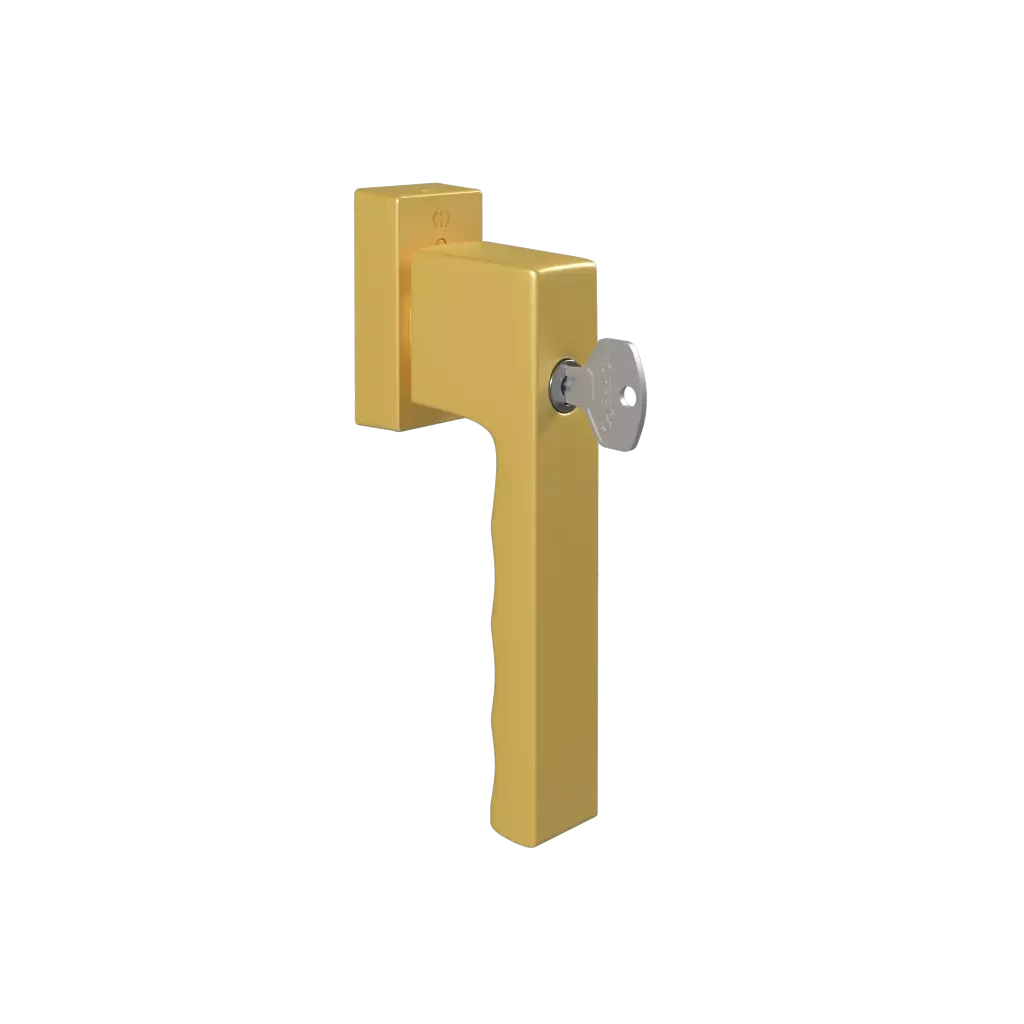 Türgriff mit Schlüssel SecuForte Toulon Gold fenster fensterzubehoer griffe toulon mit-einem-schluessel tuergriff-mit-schluessel-secuforte-toulon-gold